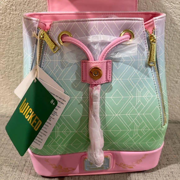 Loungefly Wicked Iridescent Ombré Mini Backpack and Wallet NWT - Picture 4 of 10